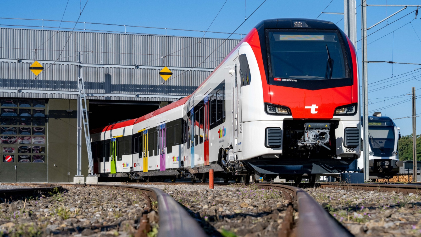 Die Thurbo Serviceanlage in Weinfelden mit neuen und jetzigen Zügen der Regionalbahn.